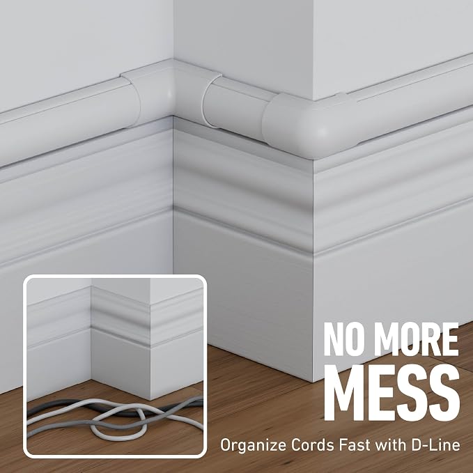 D-Line 13.12ft Cord Hider Kit, Patented Cable Cover, Hide Wires on Wall - Image 6