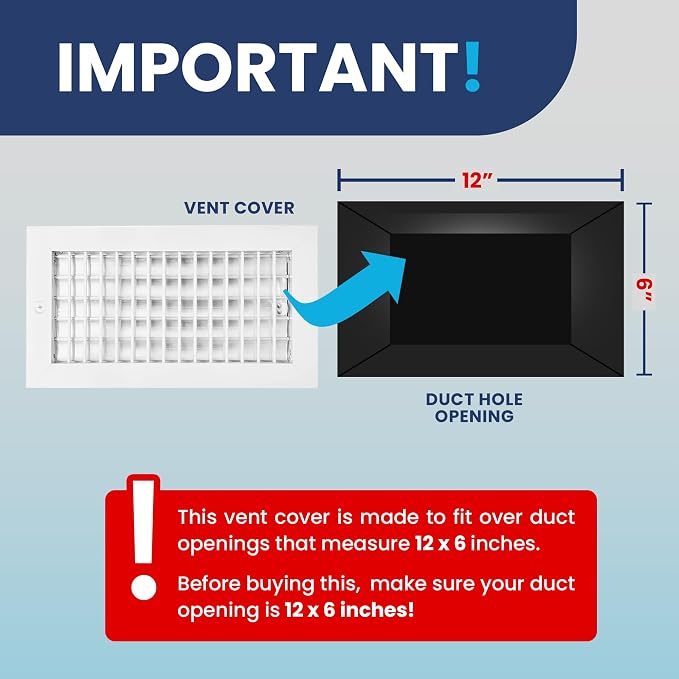 12" x 6" Duct Hole Adjustable Vent Cover - Image 4