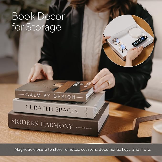Modern Decorative Books Set of 3, Shelf or Entryway as Fall Decoration - Image 2