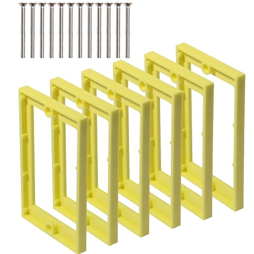 MAKERELE Single Gang Receptacle Box Extender, 1/4 Inch Yellow, Durable ABS by MAKERELE