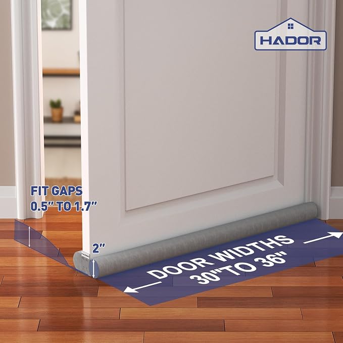 Door Draft Stopper for Bottom of Door, 36 Inch Under Draft Air Noise Light - Image 2