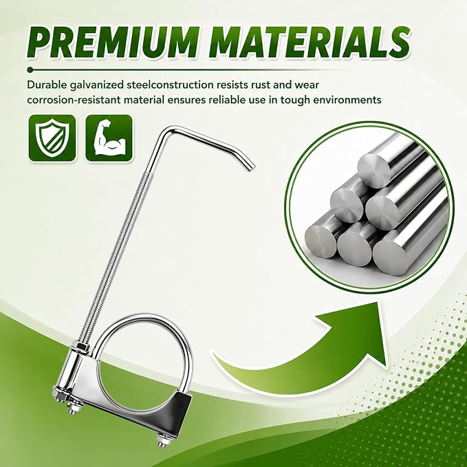 2.25 Inch Exhaust Hangers, Heavy Duty Adjustable 2.25 Exhaust Clamp - Image 4
