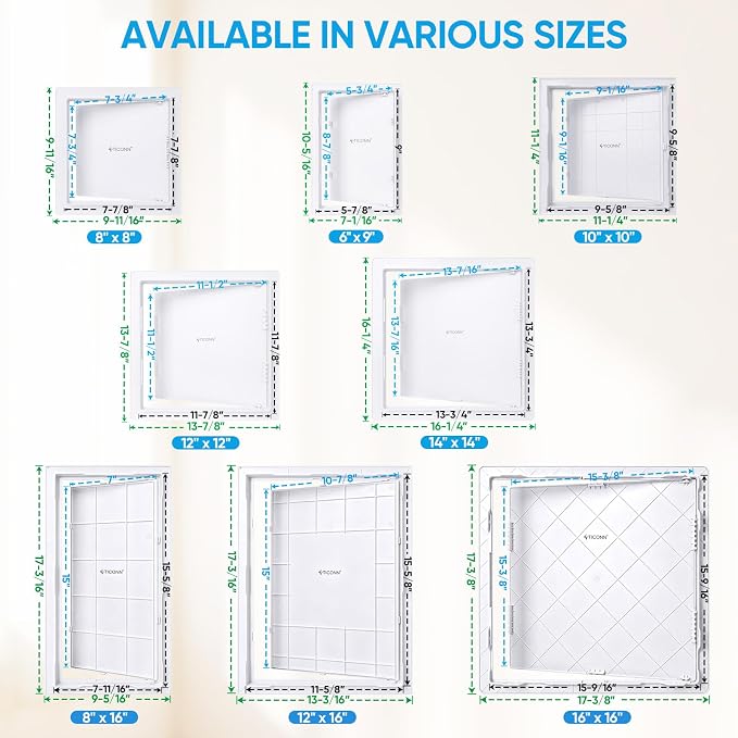 TICONN Access Panel for Drywall, 16 x 16 Inch ABS Plastic Wall Hole Cover - Image 5