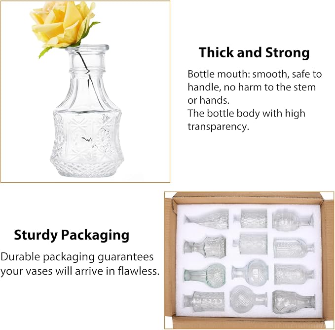 68pcs Clear Glass Bud Vase Set, Small Glass Vases - Image 2
