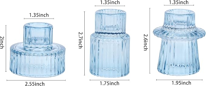 Vixdonos Glass Candlestick Holders Tealight Candle Holders - Image 2