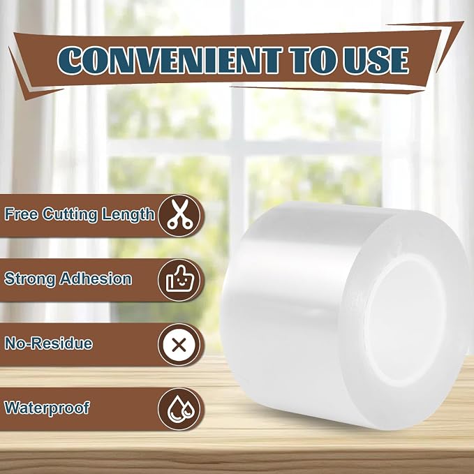 Window Sealing Tape 2 Inch x 16.5 FT Transparent Weather Stripping Residue-Free - Image 5