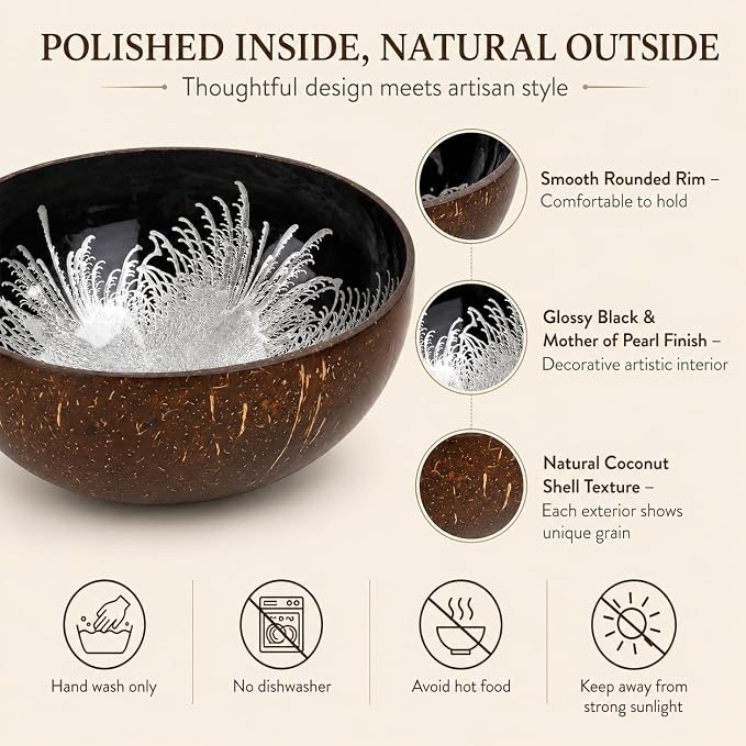 Natural Coconut Bowl Key Decorative - Image 3