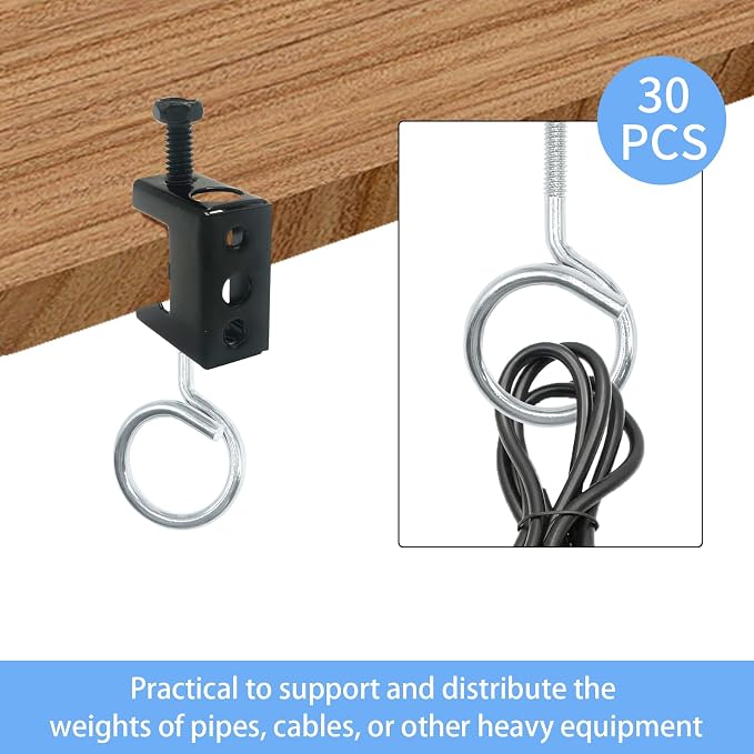 2" Bridle Rings 30 PC 1/4"-20 Threaded, Cable & Wire Support, Heavy Duty Steel - Image 4