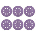 HARFINGTON 25Pcs 5Inch Sanding Disc 8 Hole 120Grit Purple Aluminum Oxide | Hook by HARFINGTON