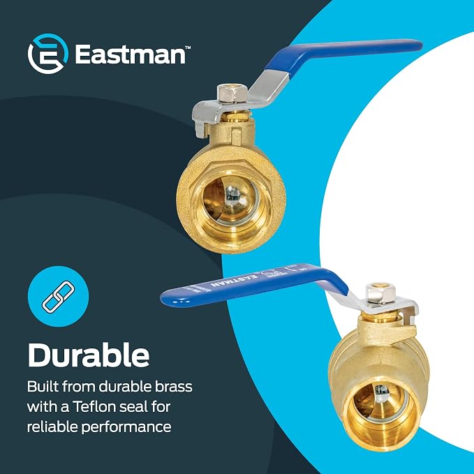 Eastman Heavy Duty Full Port Brass Ball Valve, 1 in Sweat x 1 in Sweat - Image 4