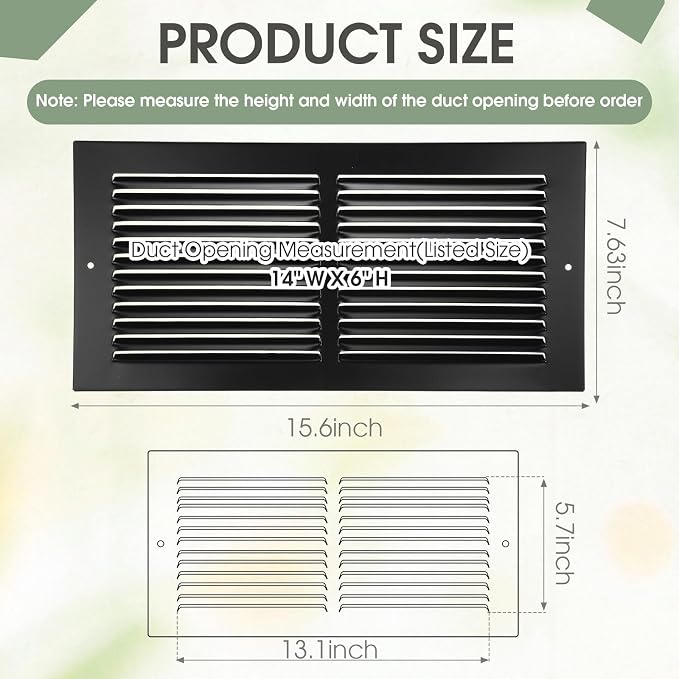 Black 3 Pack Ceiling Vent Cover - Image 2