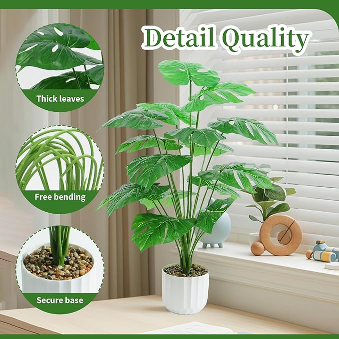 Freyalife 28“ Fake Plant Artificial Monstera - Image 2