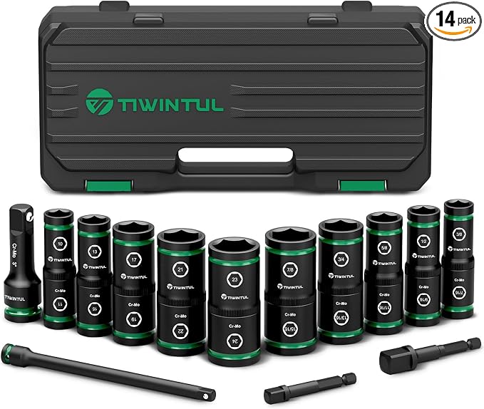 Lug Nut Impact Socket Set, CR-MO Steel, 20-IN-10 Deep Flip Socket Set, Thin by Unknown