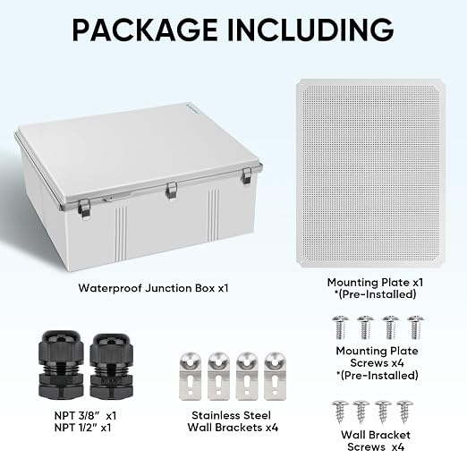 TICONN Outdoor Electrical Box Waterproof, ABS IP67 Junction Box Enclosure | - Image 6