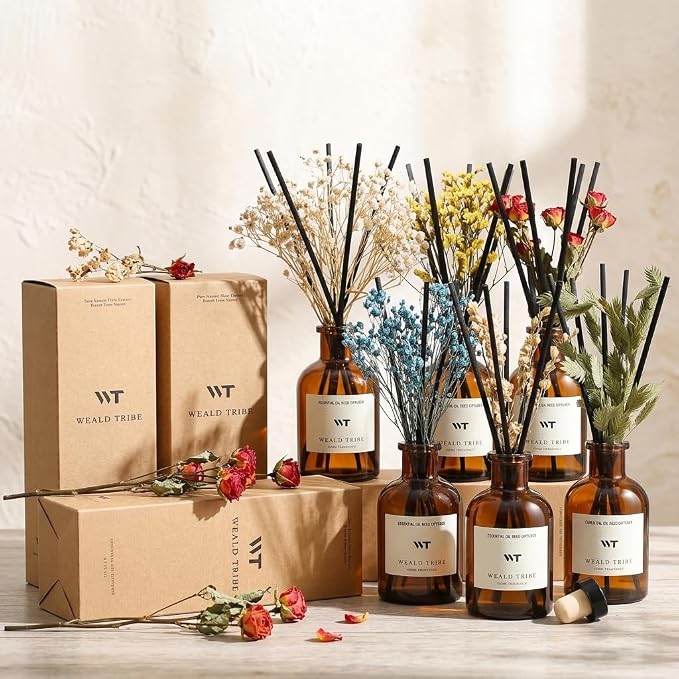 Flower Reed Diffuser Set Cashmere Vanilla Scent - Image 6