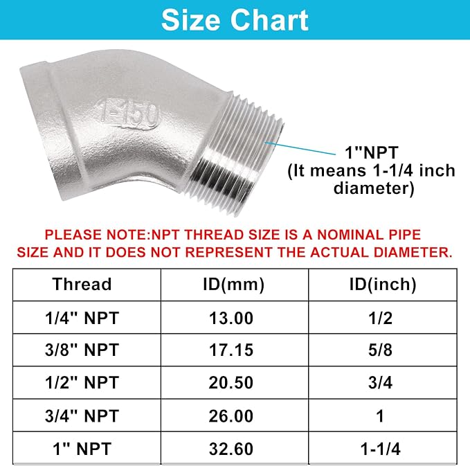 1PCS 45 Degree Elbow Fittings, Connector Coupler Apply to - Image 2
