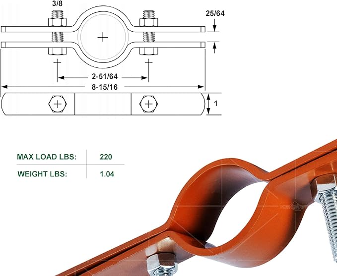 Highcraft DMST-FD01-10 Riser Clamp Vertical Pipe Hanger, - Image 8