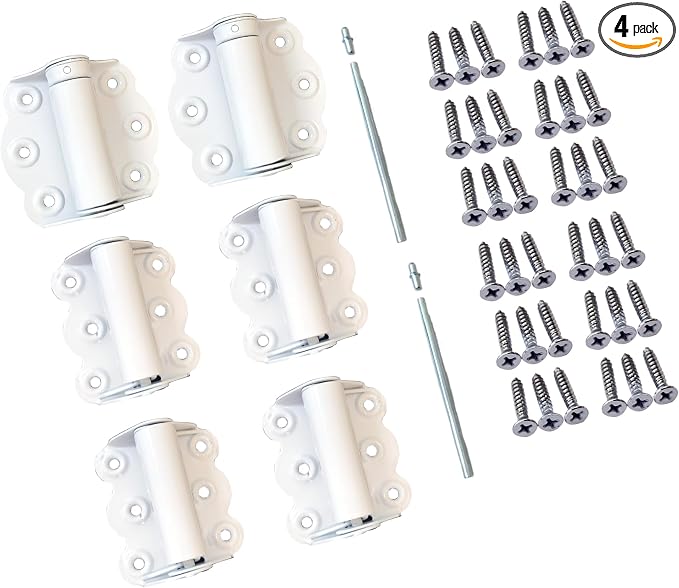 Door Spring Hinges, Each Set Including 2 PCS Self Closing and 1 PC Adjustable by QCAAHardware