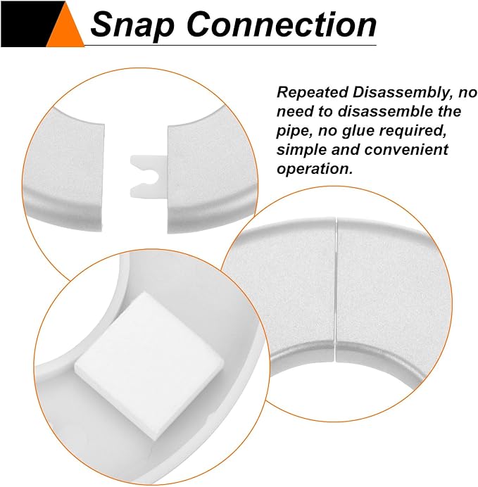 HARFINGTON 2pcs Wall Split Flange 26.5mm/1" Self-Adhesive Plumbing Cover Plates - Image 5