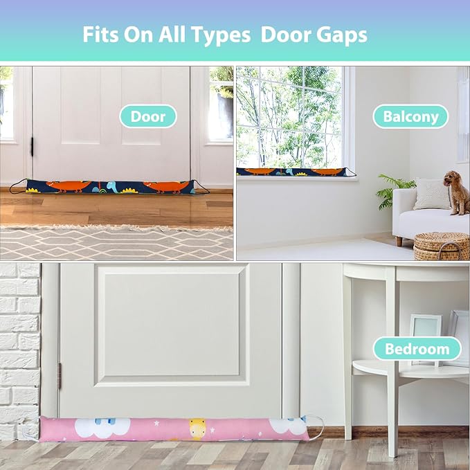 Weighted Door Draft Stopper, 2 Pack 36 Inch Under Door Blocker, Bottom of Door - Image 7