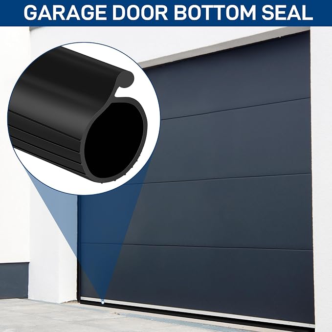 10 FT Garage Door Bottom Seal Rubber 0.35" Big P Bulb Bottom Garage Weather - Image 7