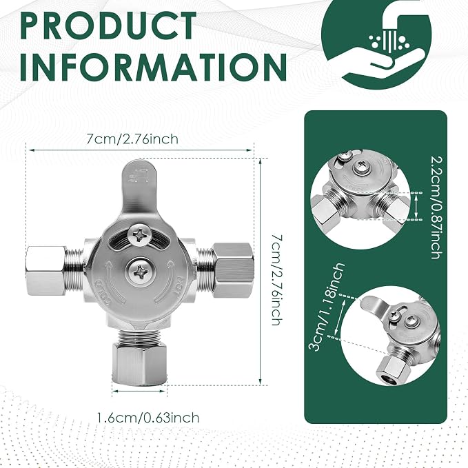Below Deck Mixing Valve, 3/8" Compression LF Brass Body, Thermostatic mixing - Image 2