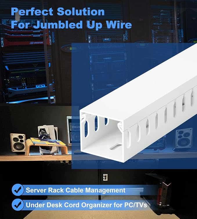 1.4"H x 1.6"W Cable Raceway, 66in Under Desk Wire Management Channel, 16.5in - Image 4