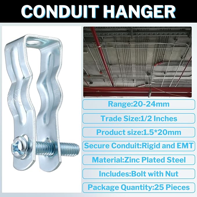 Yaocom 25 Pcs EMT Conduit Hanger - Image 2