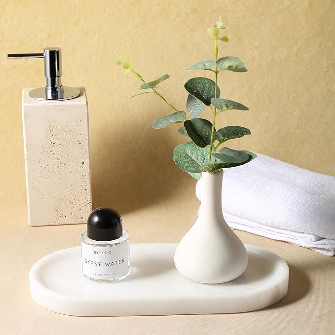 African Natural White Marble Decorative Tray, Catchall Tray - Image 7