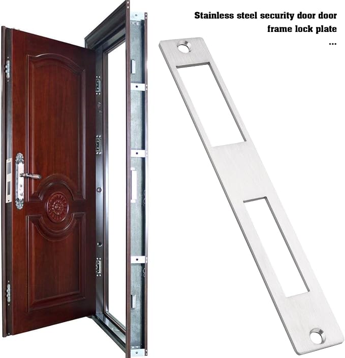 1Pc Door Flat Strike Plate Stainless Steel Plate 172mm x 23.7mm - Image 2