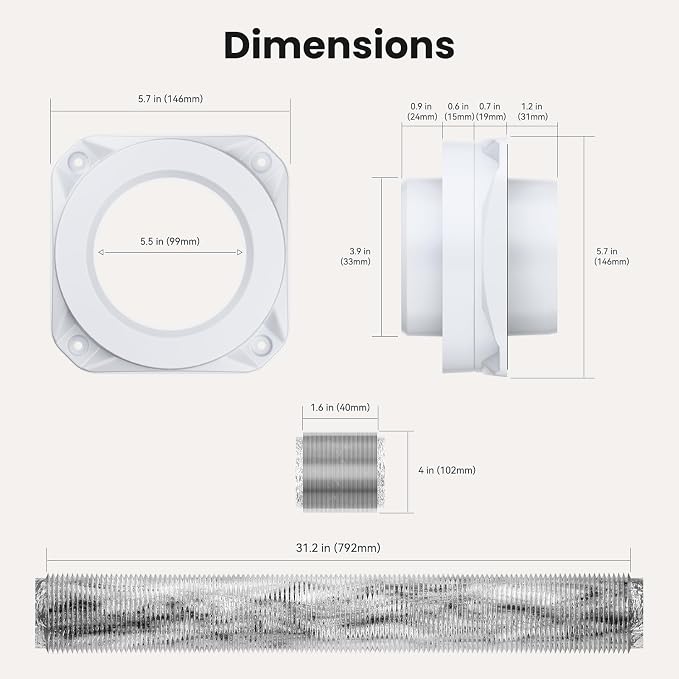 Magnetic Dryer Vent Coupling SDV180 Magnetic Dryer Vent Connector Kit White - Image 6