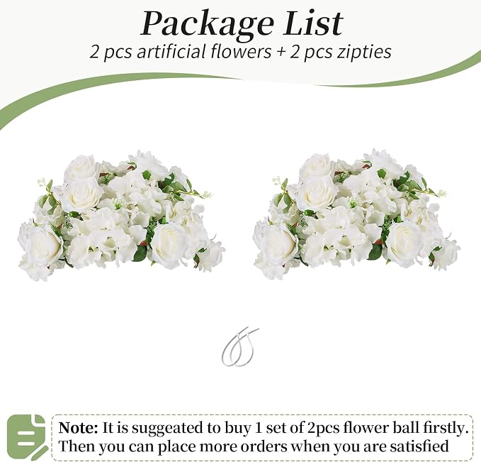 BLOSMON Faux Flower Balls Table Centerpieces, 14.2" Diameter | Fake Rose - Image 6