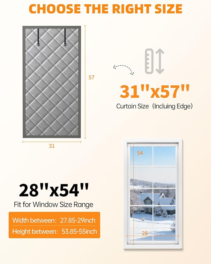 Window Insulation for Winter, 31″×57″ Thermal Window Cover, Dual-Sided - Image 2