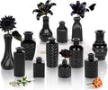 Black Glass Bud Vase Set of 12 Pcs, Small Bud Vases in Bulk, Glass Crystal by JXINDUJU