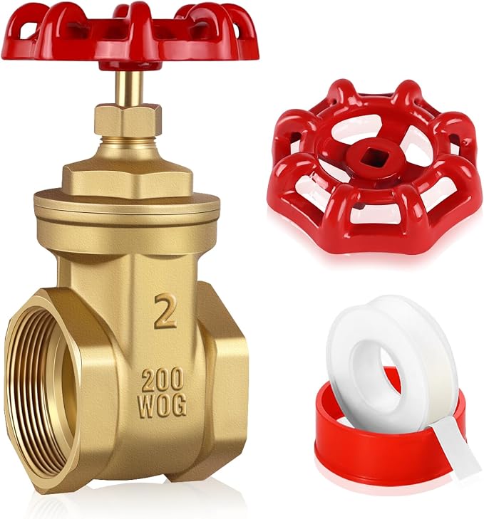 2’’ NPT Brass Gate Valve, 200 WOG Manual Rotary Sluice Valve by Boltigen