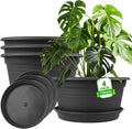 Large Flower Pots Set of 4 Pack 13 inch, Shallow Planter by NNARRE
