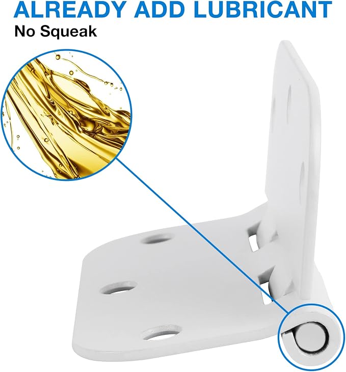 TDCHINGES 3 1/2" Matte White Door Hinges 3.5" 5/8" Radius Rounded 3 Pack | - Image 5