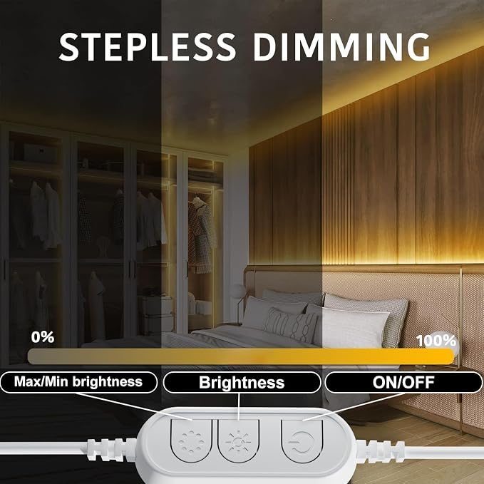 dalattin Warm White LED Strip Lights, 3000K Tunable Soft White Light Strip - Image 2