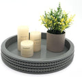 Carah & Cossh Round Wooden Tray, Round Modern Decorative Tray by CarahCossh