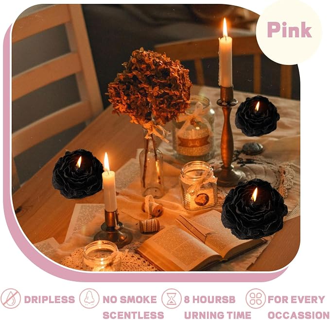 Peony Flower Shape Candle, Soy Wax Scented Decor - Image 2