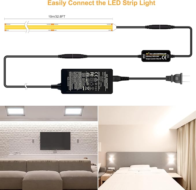 Pandery COB LED Strip 32.8ft, Dimmable Strip Lights, 6000K Daylight Super - Image 3