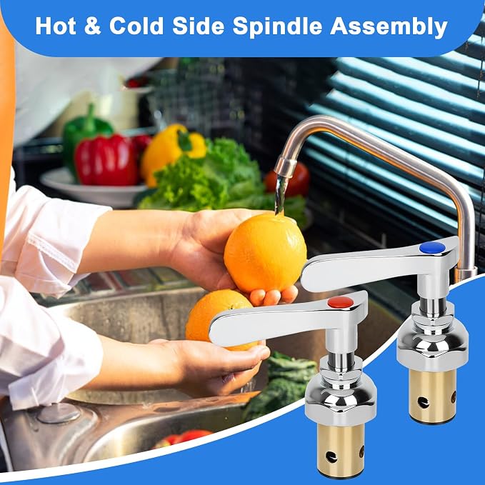 Handle Stem Assembly Replacement Valve Hot & Cold, Brass Spindle Assembly - Image 7