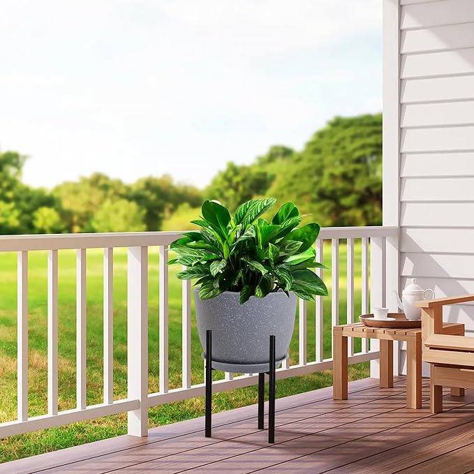 UOUZ 12inch Large Plant Pot, Modern Plastic Planter - Image 5