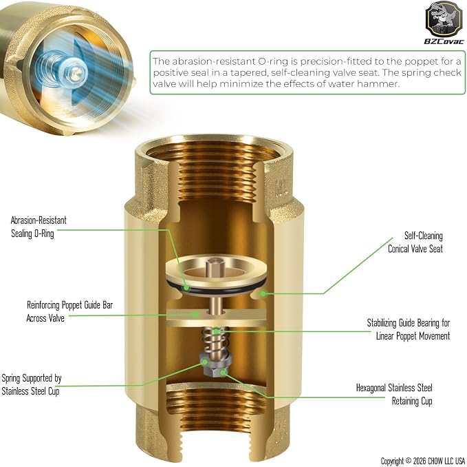 1" No-Lead Brass Check Valve - Image 6