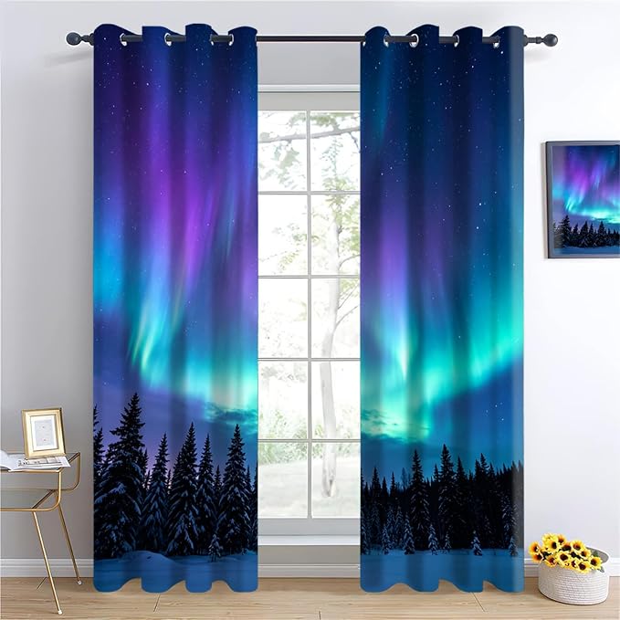 Aurora Snow Scene Curtains - Image 4
