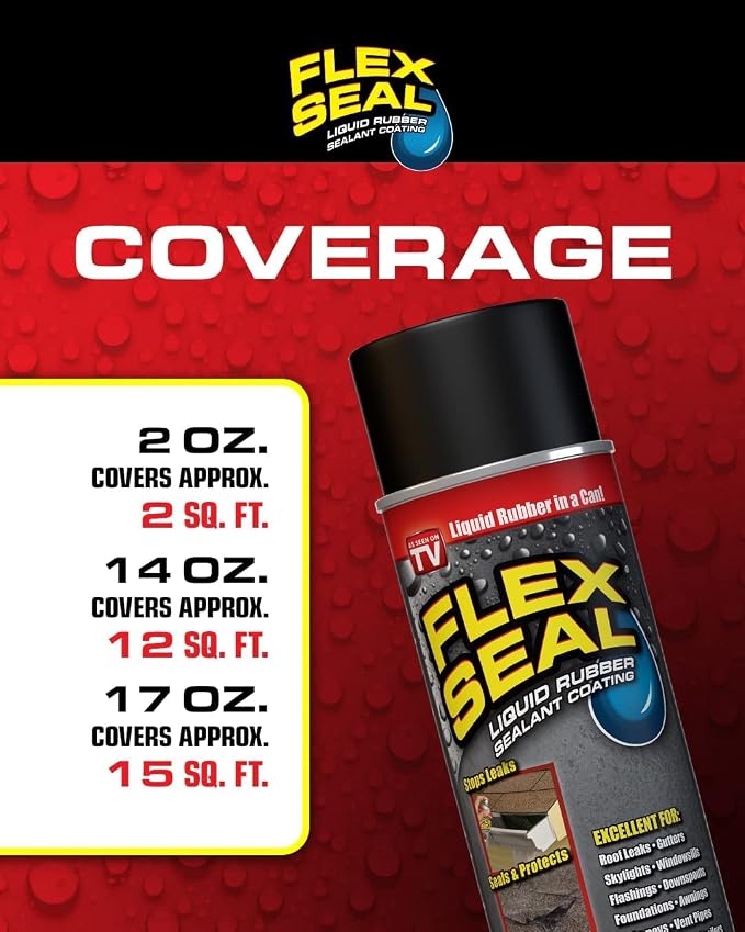 Flex Seal, 14 oz, Stop Leaks Instantly, Waterproof Rubber Spray On Sealant - Image 4