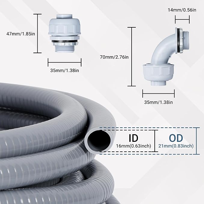 Neoaider 1/2 Inch 50FT Liquid Tight Conduit Kit | Flexible Non Metallic - Image 2