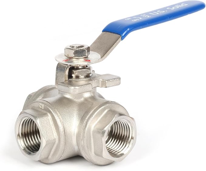 U.S. Solid 1/2" 3 Way Ball Valve - Image 6