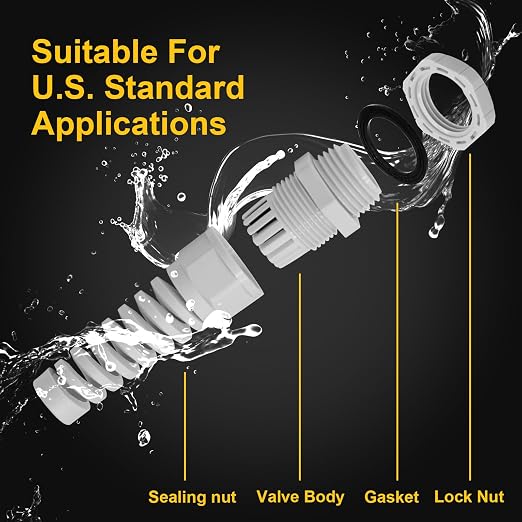 5 Pack NPT 1/2 Joint, Waterproof Cable Strain Relief, Spiral Adjustable - Image 3