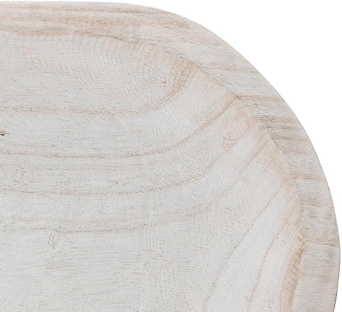 Large Whitewashed Decorative Wood Bowl - Image 6